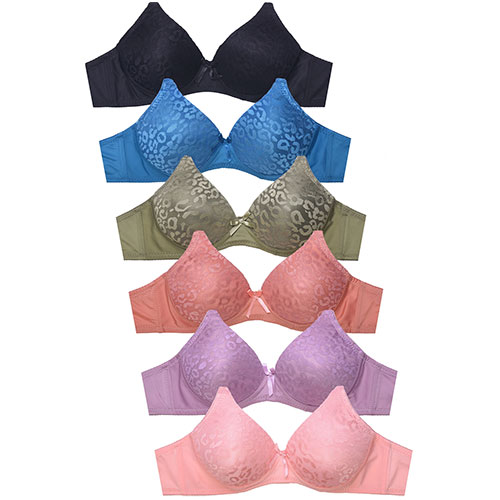 Ladies Lace No Wire Bra Pack Of 6