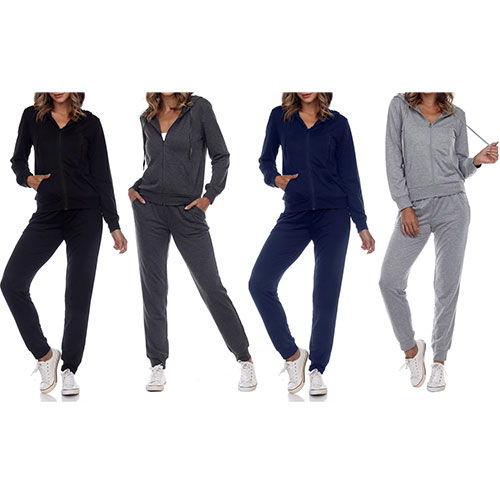 Women's Jersey-Knit Hoodie And Jogger 2-Piece Set